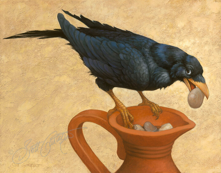 8 mẩu truyện song ngữ tiếng anh cho trẻ 4.The crow and the pitcher